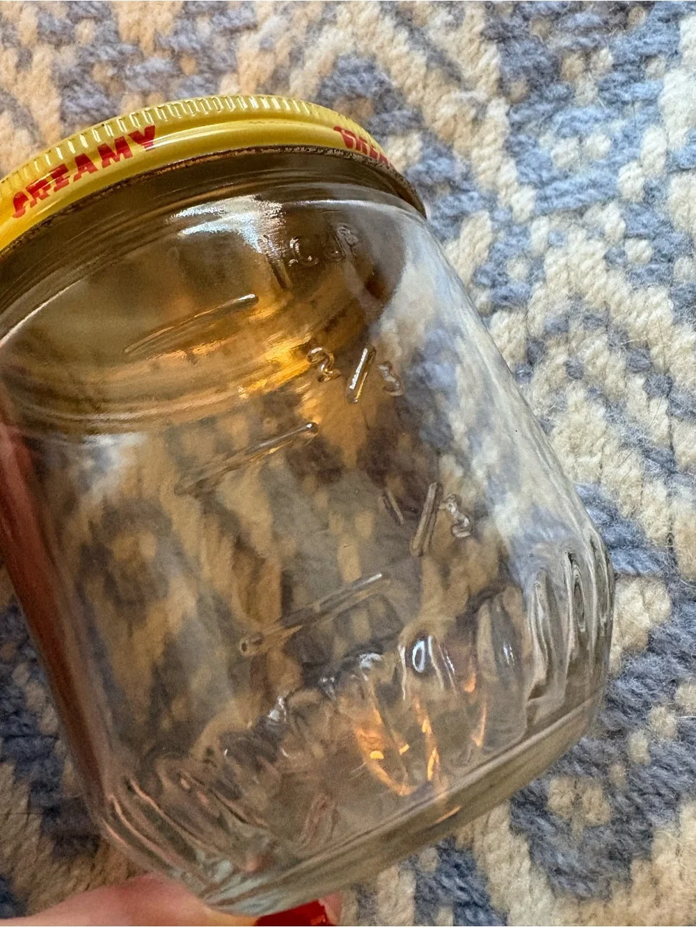 Creamy Yellow Glass Food Storage Jar with Decorative Lid